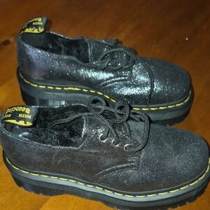 Dr. Martens Black Glitter Oxfords